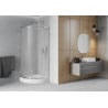Mexen Rio půlkruhový sprchový kout 80 x 80 cm, matné sklo, chrom + vanička Rio, bílá - 863-080-080-01-30-4710