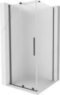 Mexen Velar sprchový kout posuvný 120 x 120 cm, matný, kartáčovaná zbraňově šedá - 871-120-120-31-66