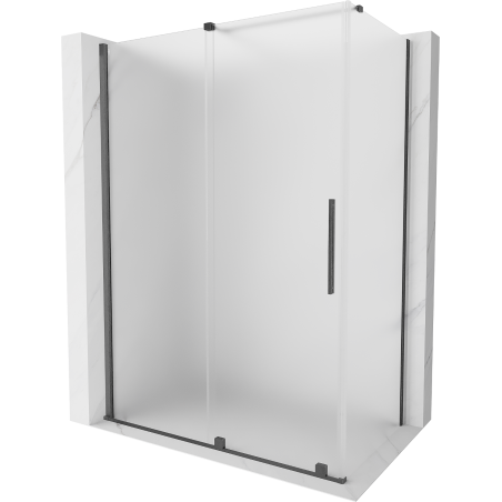 Mexen Velar sprchový kout posuvný 150 x 90 cm, mrazový, gun gray kartáčovaný - 871-150-090-31-66