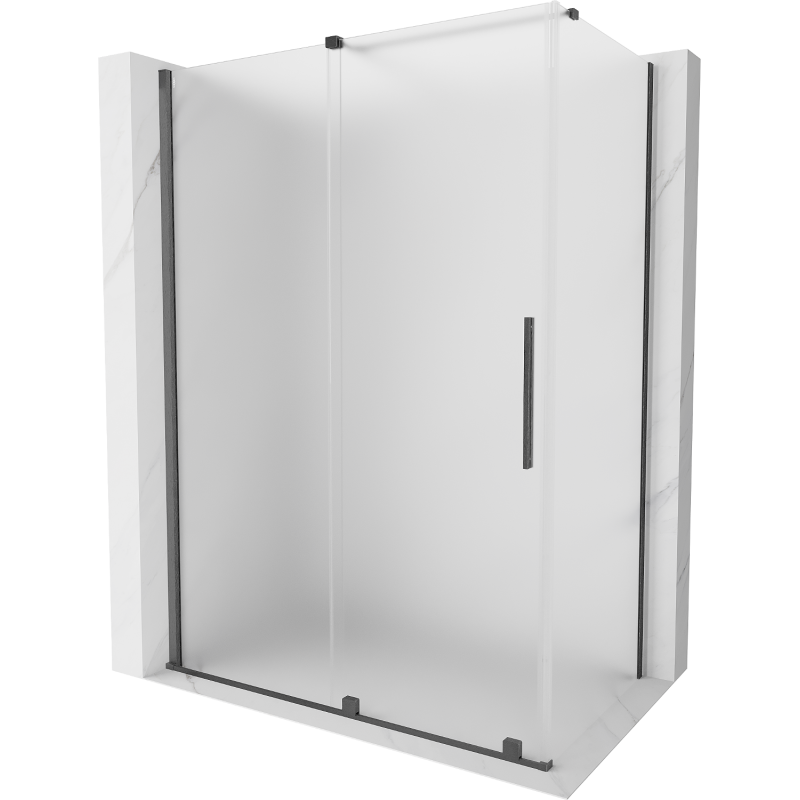 Mexen Velar sprchový kout posuvný 150 x 70 cm, matný, Gun Gray kartáčovaný - 871-150-070-31-66