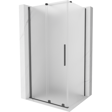 Mexen Velar sprchový kout posuvný 130 x 80 cm, mat, kartáčovaný gun gray - 871-130-080-31-66