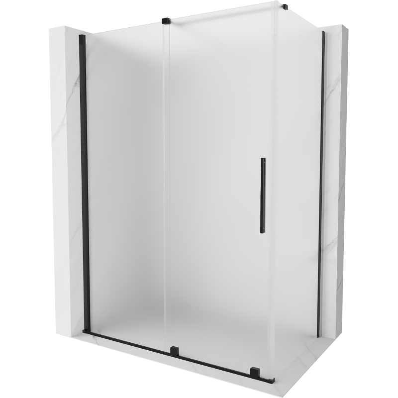 Mexen Velar sprchový kout posuvný 150 x 85 cm, matný, černý - 871-150-085-31-70