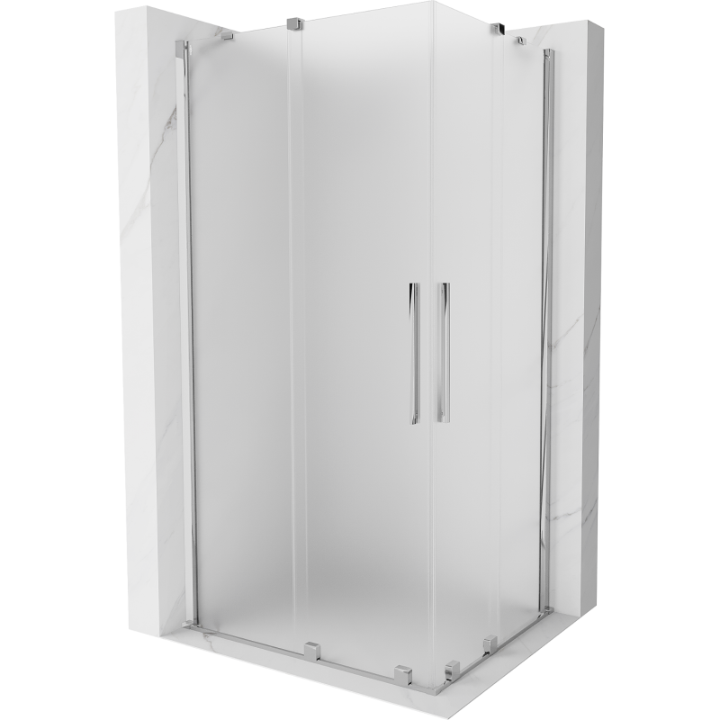 Mexen Velar Duo posuvná sprchová kabina 90 x 80 cm, matné sklo, chrom - 871-090-080-32-01