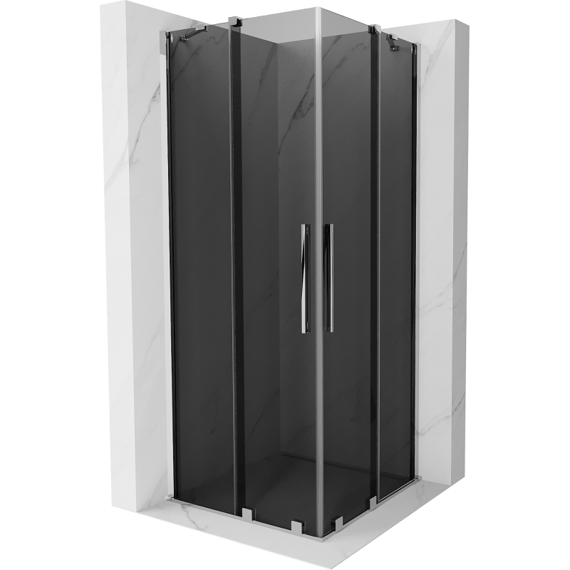 Mexen Velar Duo posuvná sprchová kabina 100 x 100 cm, grafitová, chrom - 871-100-100-42-01