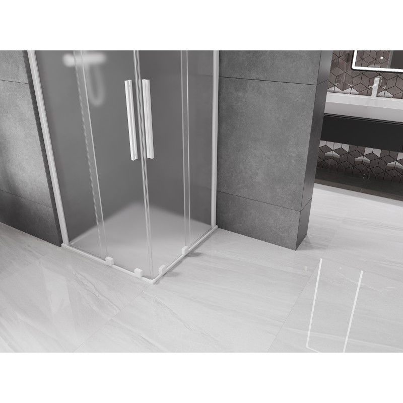 Mexen Velar Duo sprchový kout posuvný 90 x 90 cm, matný, bílý - 871-090-090-32-20