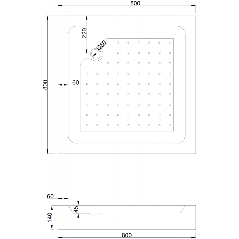 Mexen Rio čtvercová sprchová kabina 80 x 80 cm, transparentní, chrom + vanička Rio, bílá - 860-080-080-01-00-4510
