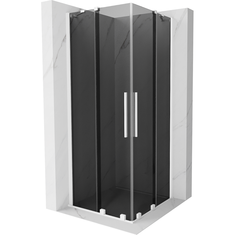 Mexen Velar Duo sprchový kout posuvný 90 x 90 cm, grafit, bílá - 871-090-090-42-20