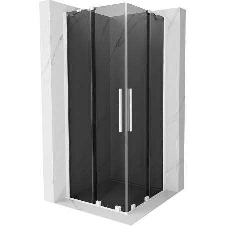 Mexen Velar Duo sprchový kout posuvný 90 x 90 cm, grafit, bílá - 871-090-090-42-20
