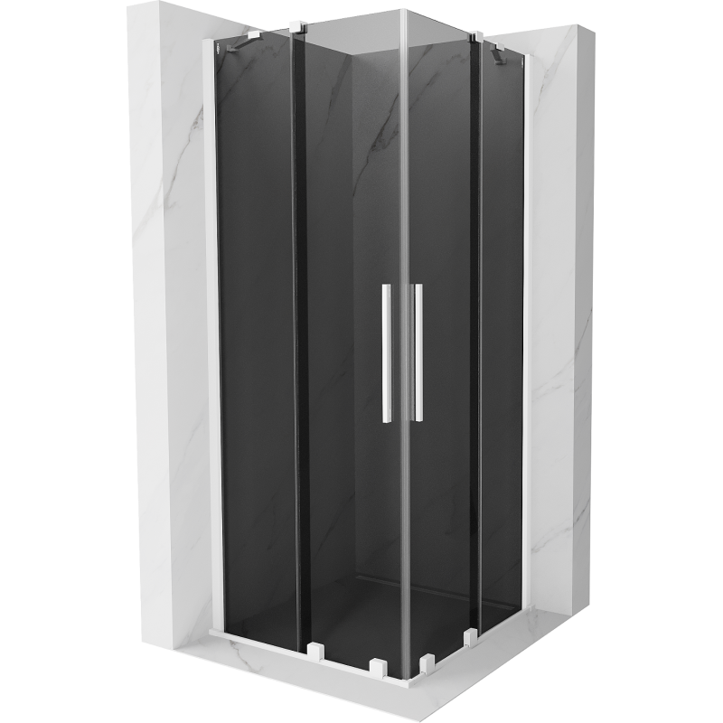 Mexen Velar Duo posuvná sprchová kabina 100 x 100 cm, grafitová, bílá - 871-100-100-42-20