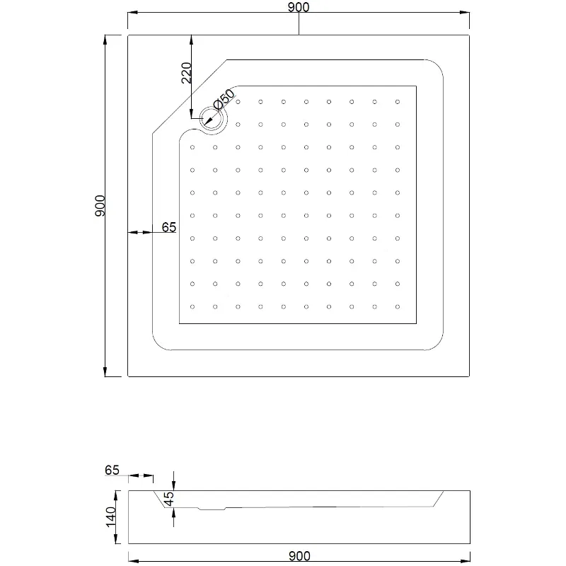 Mexen Rio čtvercová sprchová kabina 90 x 90 cm, transparentní, chrom + sprchová vanička Rio, bílá - 860-090-090-01-00-4510