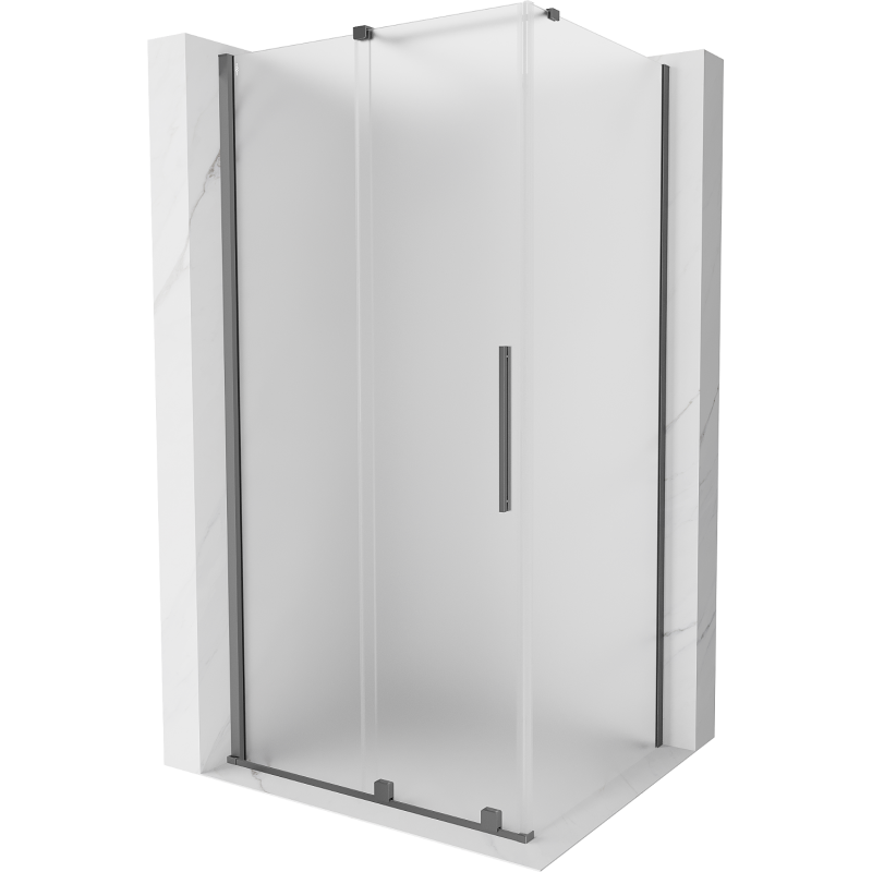 Mexen Velar posuvná sprchová kabina 100 x 120 cm, matné sklo, gun metal - 871-100-120-31-95