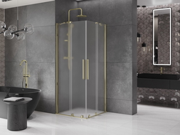Mexen Velar Duo sprchový kout posuvný 80 x 80 cm, mat, zlatý - 871-080-080-32-50