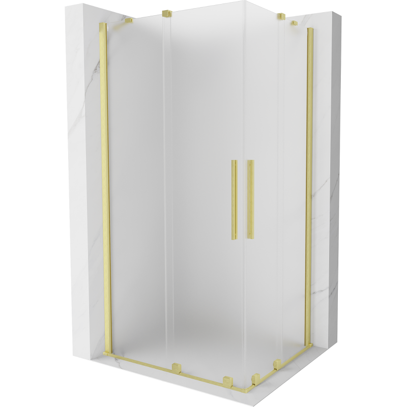 Mexen Velar Duo posuvná sprchová kabina 100 x 90 cm, matná, zlatá kartáčovaná - 871-100-090-32-55