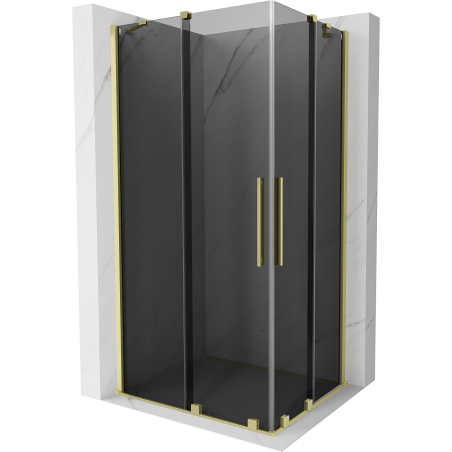 Mexen Velar Duo sprchový kout roztažitelný 100 x 90 cm, grafit, zlatá kartáčovaná - 871-100-090-42-55