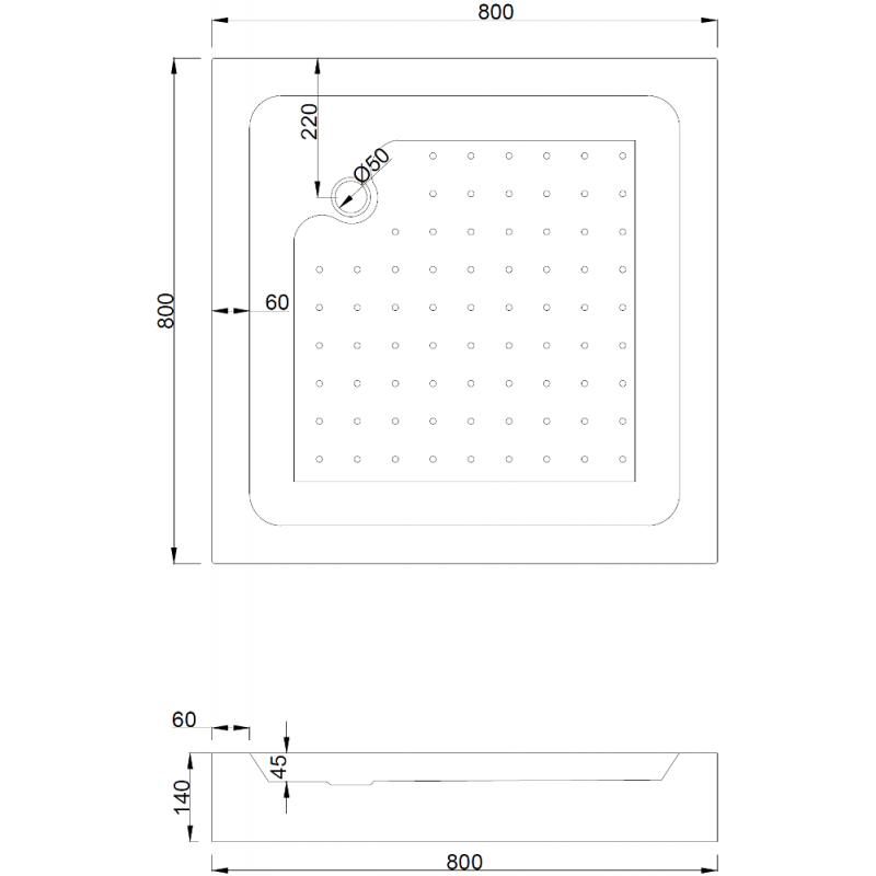 Mexen Rio čtvercová sprchová kabina 80 x 80 cm, mrazivá, chrom + vanička Rio, bílá - 860-080-080-01-30-4510