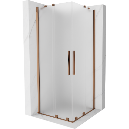 Mexen Velar Duo posuvná sprchová kabina 80 x 80 cm, mat, růžové zlato - 871-080-080-32-60