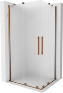 Mexen Velar Duo posuvná sprchová kabina 90 x 80 cm, matné sklo, růžové zlato - 871-090-080-32-60