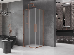Mexen Velar Duo posuvná sprchová kabina 80 x 80 cm, matná, růžové zlato - 871-080-080-32-60