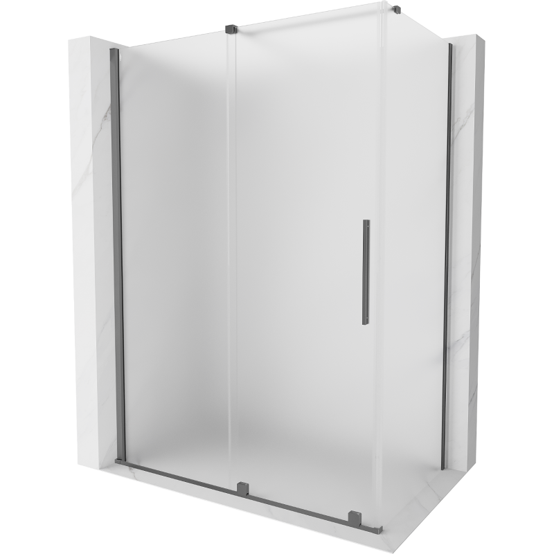 Mexen Velar posuvná sprchová kabina 160 x 100 cm, matná, gun metal - 871-160-100-31-95