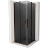Mexen Velar Duo sprchový kout posuvný 90 x 90 cm, grafit, růžové zlato - 871-090-090-42-60