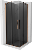 Mexen Velar Duo sprchový kout posuvný 80 x 80 cm, grafit, růžové zlato - 871-080-080-42-60