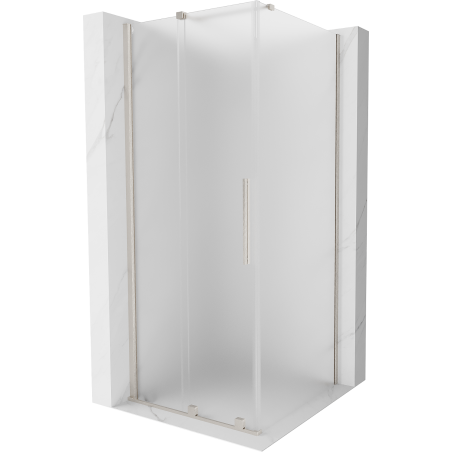 Mexen Velar posuvná sprchová kabina 90 x 90 cm, matná, kartáčovaný nikl - 871-090-090-31-97