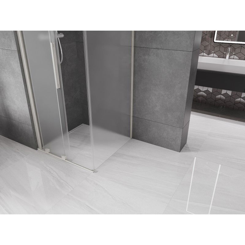 Mexen Velar posuvná sprchová kabina 90 x 90 cm, matná, kartáčovaný nikl - 871-090-090-31-97