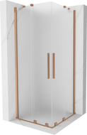 Mexen Velar Duo sprchový kout posuvný 90 x 90 cm, matný, kartáčovaná měď - 871-090-090-32-65