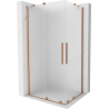 Mexen Velar Duo sprchový kout posuvný 100 x 90 cm, matné sklo, kartáčovaná měď - 871-100-090-32-65