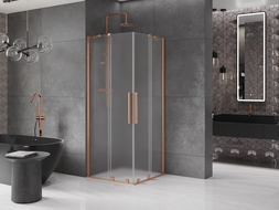 Mexen Velar Duo posuvná sprchová kabina 100 x 100 cm, mat, kartáčovaná měď - 871-100-100-32-65