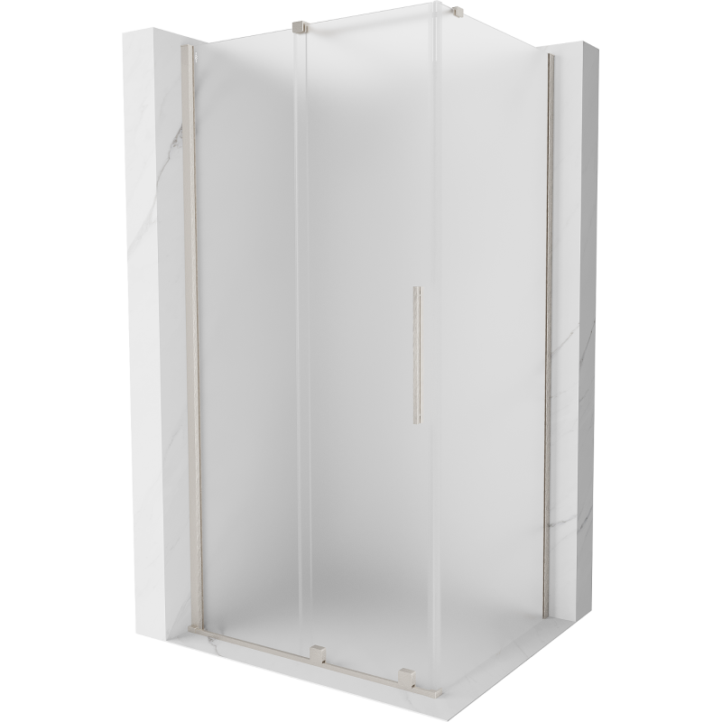 Mexen Velar sprchový kout posuvný 100 x 120 cm, matné sklo, kartáčovaný nikl - 871-100-120-31-97