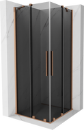 Mexen Velar Duo posuvná sprchová kabina 90 x 90 cm, grafit, kartáčovaná měď - 871-090-090-42-65