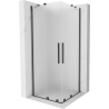 Mexen Velar Duo sprchový kout posuvný 80 x 80 cm, mrazivý, kartáčovaná šedá zbraň - 871-080-080-32-66