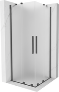 Mexen Velar Duo posuvná sprchová kabina 90 x 90 cm, matný, kartáčovaný gun gray - 871-090-090-32-66