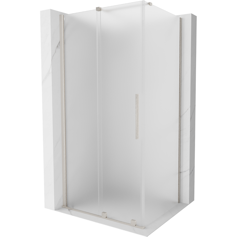 Mexen Velar Sprchový kout posuvný 130 x 100 cm, matné sklo, kartáčovaný nikl - 871-130-100-31-97