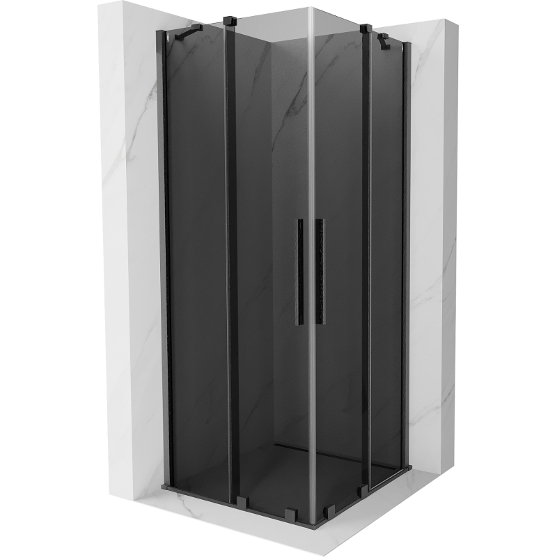 Mexen Velar Duo posuvná sprchová kabina 80 x 80 cm, grafit, gun gray leštěný - 871-080-080-42-66