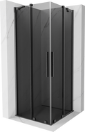 Mexen Velar Duo sprchový kout posuvný 80 x 80 cm, grafit, gun gray kartáčovaný - 871-080-080-42-66