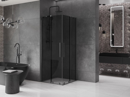 Mexen Velar Duo sprchový kout posuvný 80 x 80 cm, grafit, gun gray kartáčovaný - 871-080-080-42-66