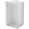 Mexen Velar sprchový kout posuvný 140 x 90 cm, matné sklo, kartáčovaný nikl - 871-140-090-31-97