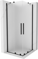 Mexen Velar Duo posuvná sprchová kabina 100 x 100 cm, matné sklo, černá - 871-100-100-32-70