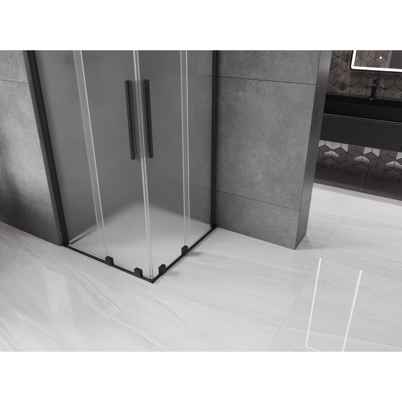 Mexen Velar Duo posuvná sprchová kabina 100 x 100 cm, matná, černá - 871-100-100-32-70
