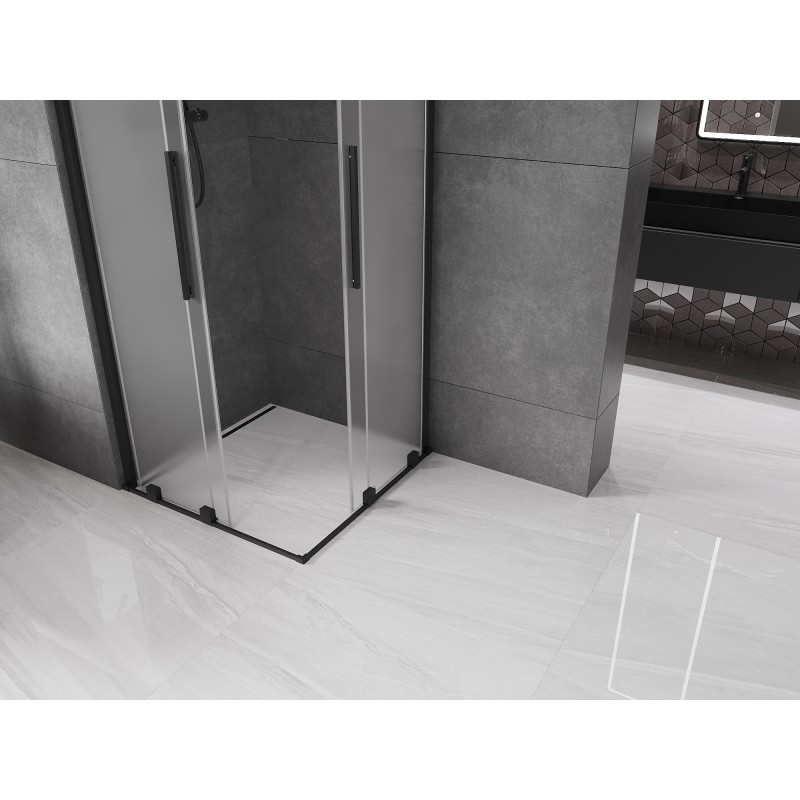 Mexen Velar Duo sprchový kout posuvný 90 x 90 cm, matný, černý - 871-090-090-32-70