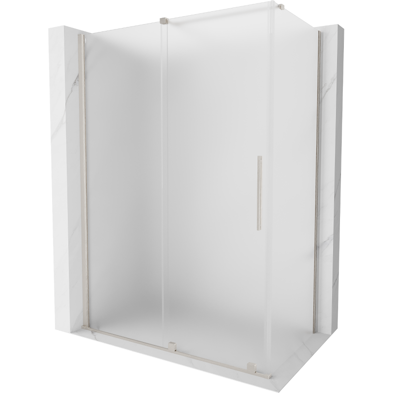 Mexen Velar posuvná sprchová kabina 160 x 80 cm, námraza, kartáčovaný nikl - 871-160-080-31-97