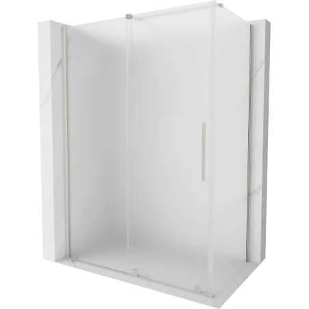 Mexen Velar posuvná sprchová kabina 160 x 80 cm, námraza, kartáčovaný nikl - 871-160-080-31-97