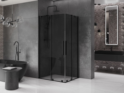 Mexen Velar Duo Sprchová kabina posuvná 100 x 90 cm, grafit, černá - 871-100-090-42-70