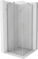 Mexen Velar Duo sprchová kabina posuvná 80 x 80 cm, transparentní, kartáčovaný nikl - 871-080-080-02-97
