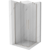 Mexen Velar Duo posuvná sprchová kabina 90 x 90 cm, průhledná, kartáčovaný nikl - 871-090-090-02-97