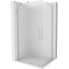 Mexen Velar Duo sprchový kout posuvný 100 x 90 cm, námraza, kartáčovaný nikl - 871-100-090-32-97