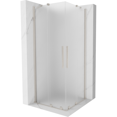 Mexen Velar Duo sprchový kout posuvný 80 x 80 cm, matný, kartáčovaný nikl - 871-080-080-32-97