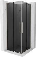 Mexen Velar Duo sprchový kout posuvný 90 x 90 cm, grafit, kartáčovaný nikl - 871-090-090-42-97